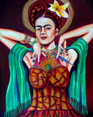 "La Pintora" acrylic on canvas, available