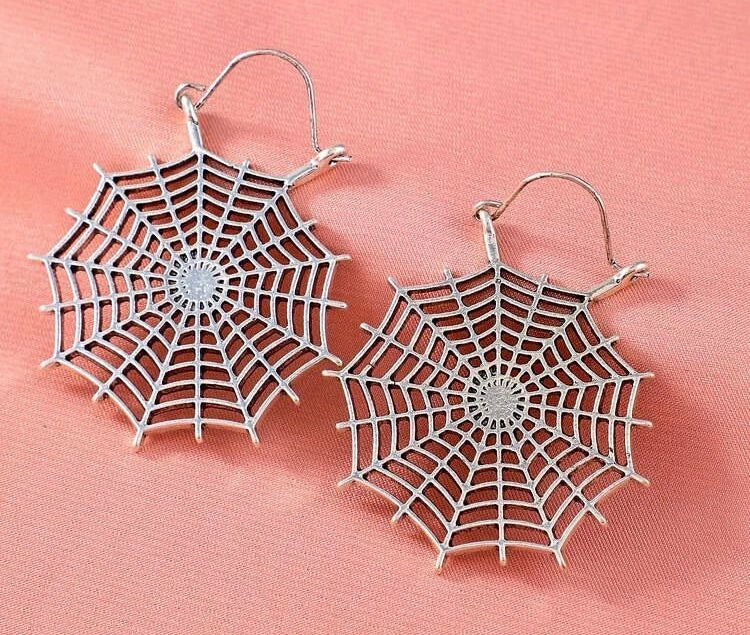Spider web earrings